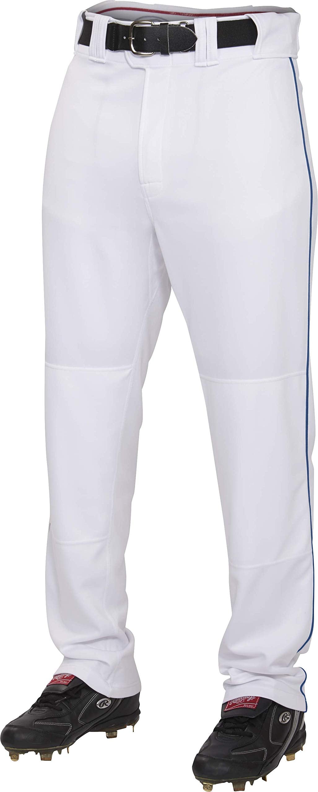 Rawlings | PRO 150 Series Baseball Pants | Relaxed Fit | Piped | White/Navy | Adult X-Large