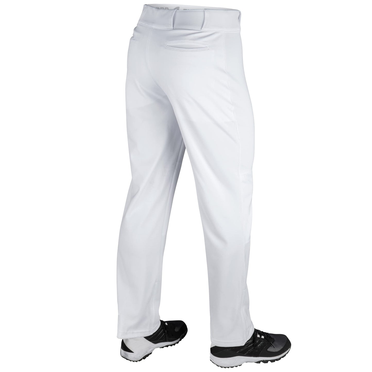 CHAMPRO Triple Crown OB Open-Bottom Loose-Fit Baseball Pant in Solid Color with Adjustable Inseam and Reinforced Sliding Areas, WHITE, Small