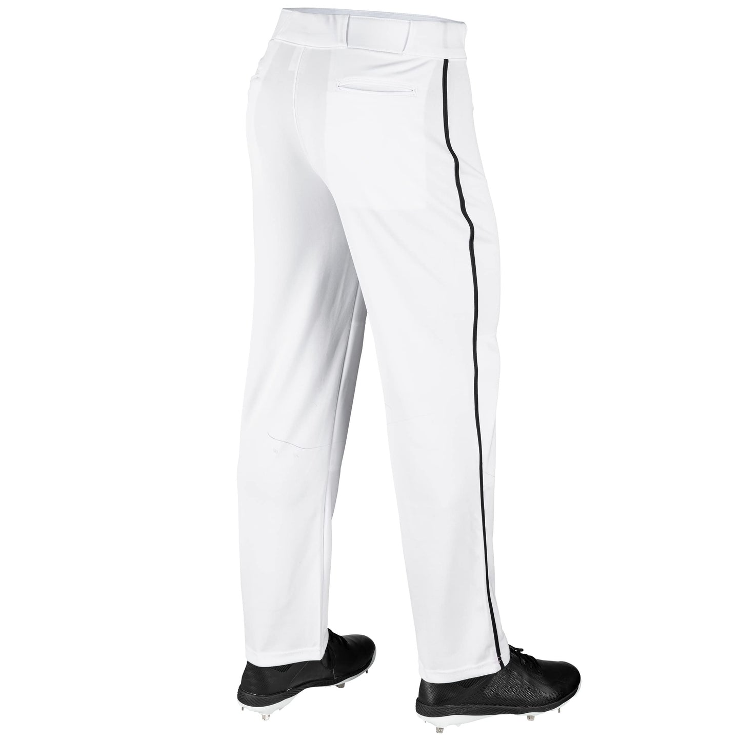 CHAMPRO mens Straight Open Bottom Baseball Pants, White, Black, Medium US