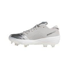 adidas Men's Adizero Impact TPU Speed Baseball Sneaker, Silver Metallic/Black/Grey, 11