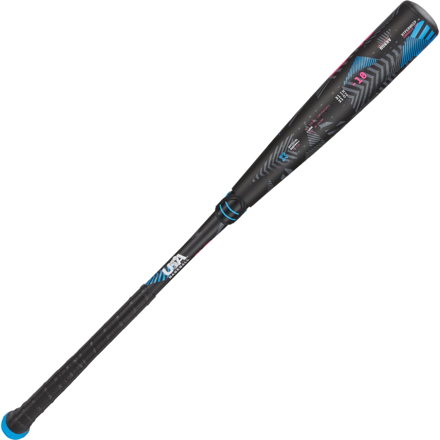 Axe | Avenge Pro 3 Hybrid | USA Baseball Bat | Drop -10/-8 | 3-Piece Hybrid | 2 5/8" Barrel | Black/Blue/Pink (Pro Standard Handle, -10, Carbon Fiber, 1, 27", Avenge Pro 3 Hybrid USA)