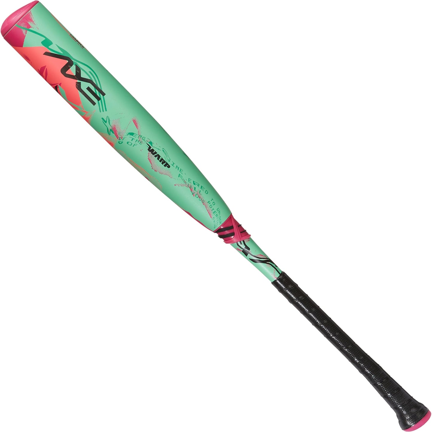 Axe | Warp | USSSA Youth Baseball Bat | Drop -10/-8/-5 | 3-Piece Composite | 2 3/4" Barrel | Green/Pink (Flared Handle, 29" (-10))