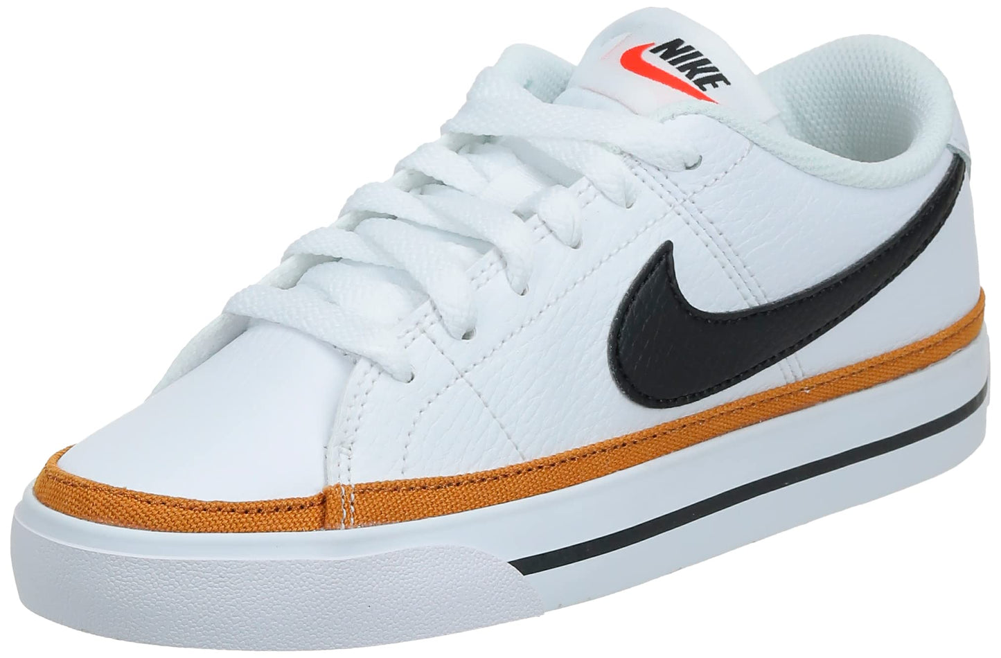 NIKE Women's Court Legacy Sneaker, White/Desert Ochre/Team Orange/Black, 7.5