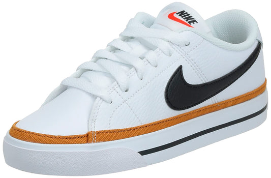 NIKE Women's Court Legacy Sneaker, White/Desert Ochre/Team Orange/Black, 7.5