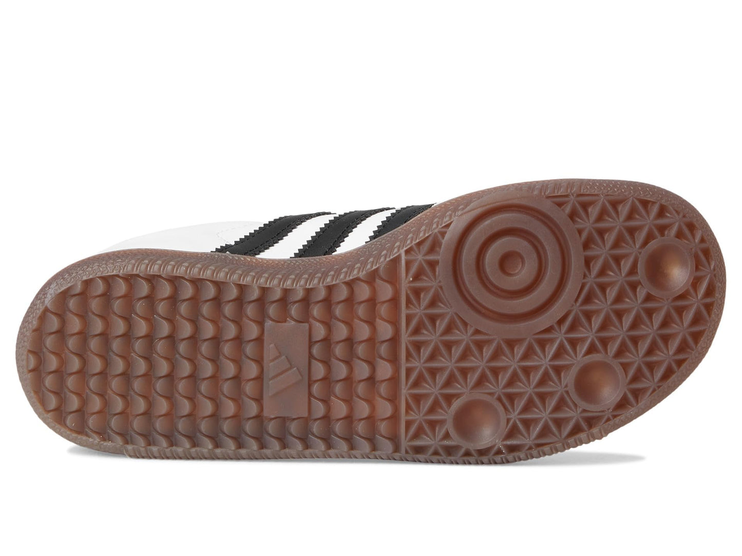 adidas Samba Indoor Sneaker, White/Black/Gum, 2 US Unisex Little Kid