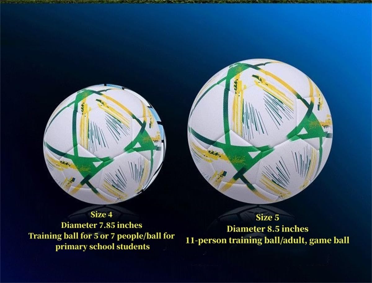 Dorhob League Soccer Ball Size 5 and Size 4 Thermally Bonded Match Ball with Seamless Stiching - Professional High Grade PU Leather - Official Match Weight (31,Size 5)