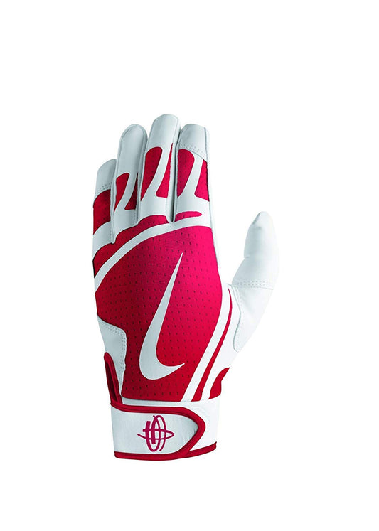 Nike Men's Huarache Edge Batting Gloves White/University Red Size Large