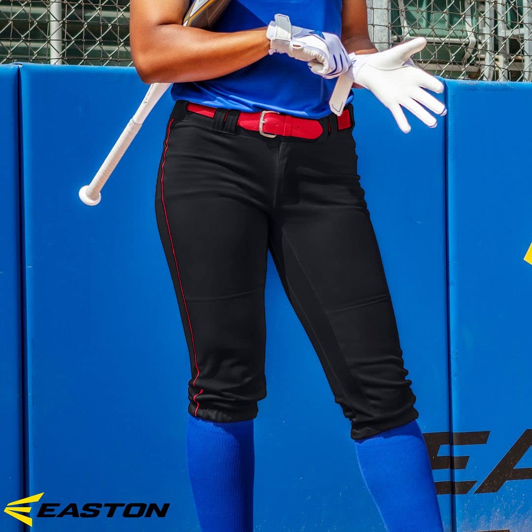 EASTON PRO Softball Pant, Women's, Medium, Black/Red