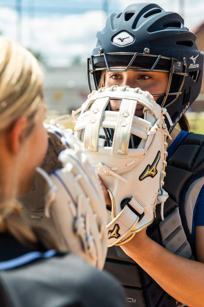 Mizuno Samurai Womens Boxed Catcher's Gear Set, Grey-Yellow, 14-16" Women's