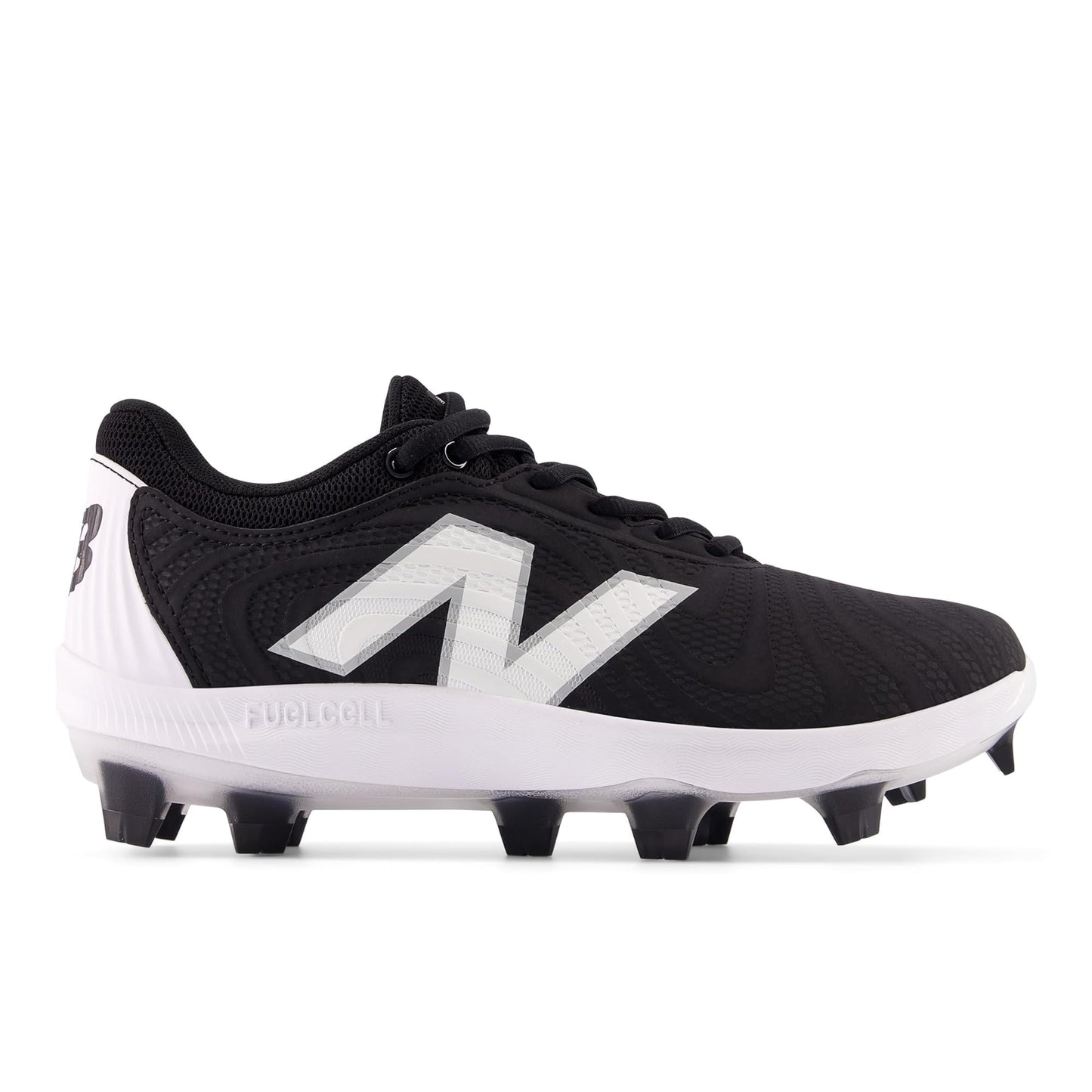New Balance Women's FuelCell Fuse V4 Molded Softball Shoe, Black/Optic White, 7 Wide