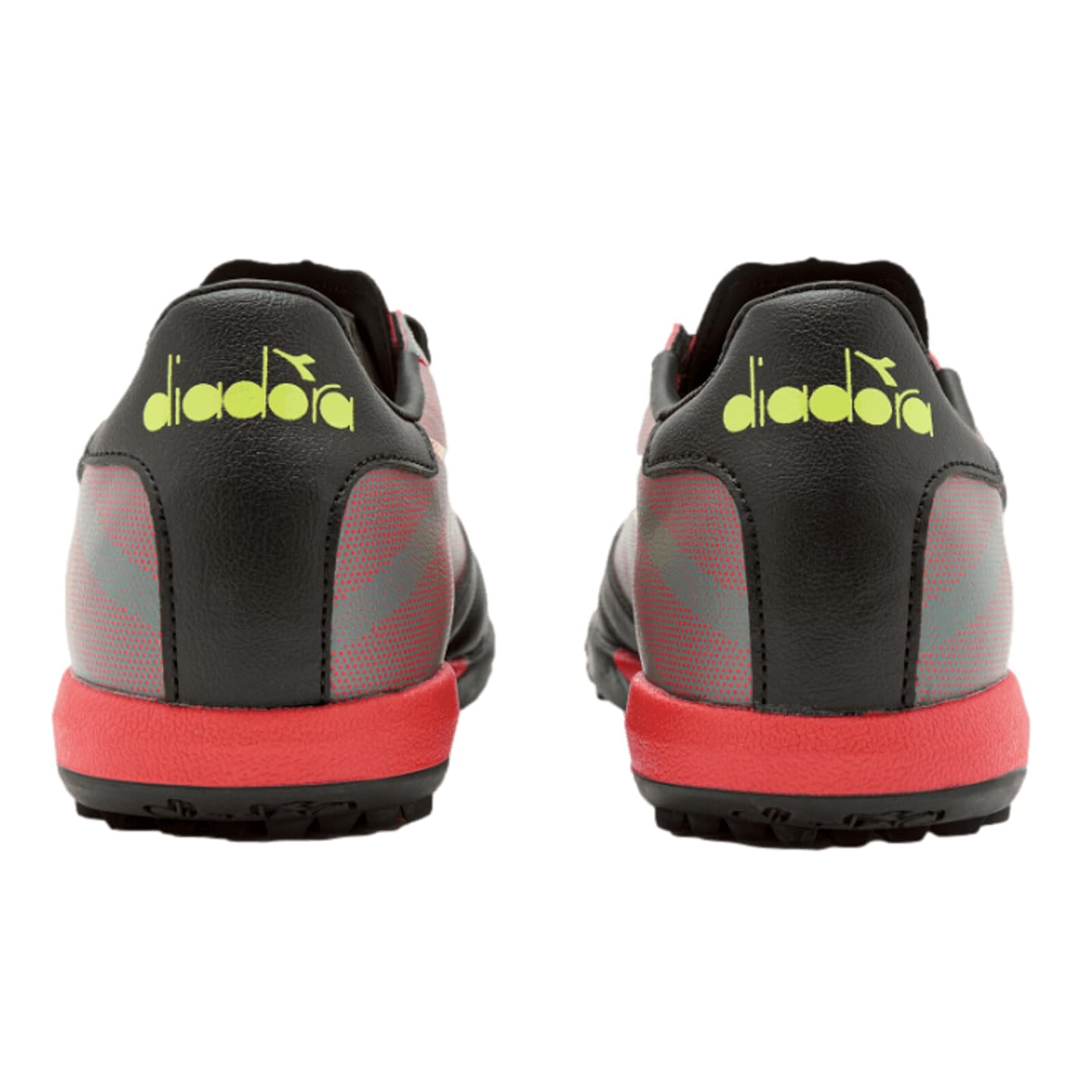 Diadora Brasil Elite Turf Soccer Shoe - Water-Resistant Suprellsoft, Non-Slip PU Heel Lining, Flex Points on Insole, Fine Craftsmanship, Black/Red/Yellow, 9.5