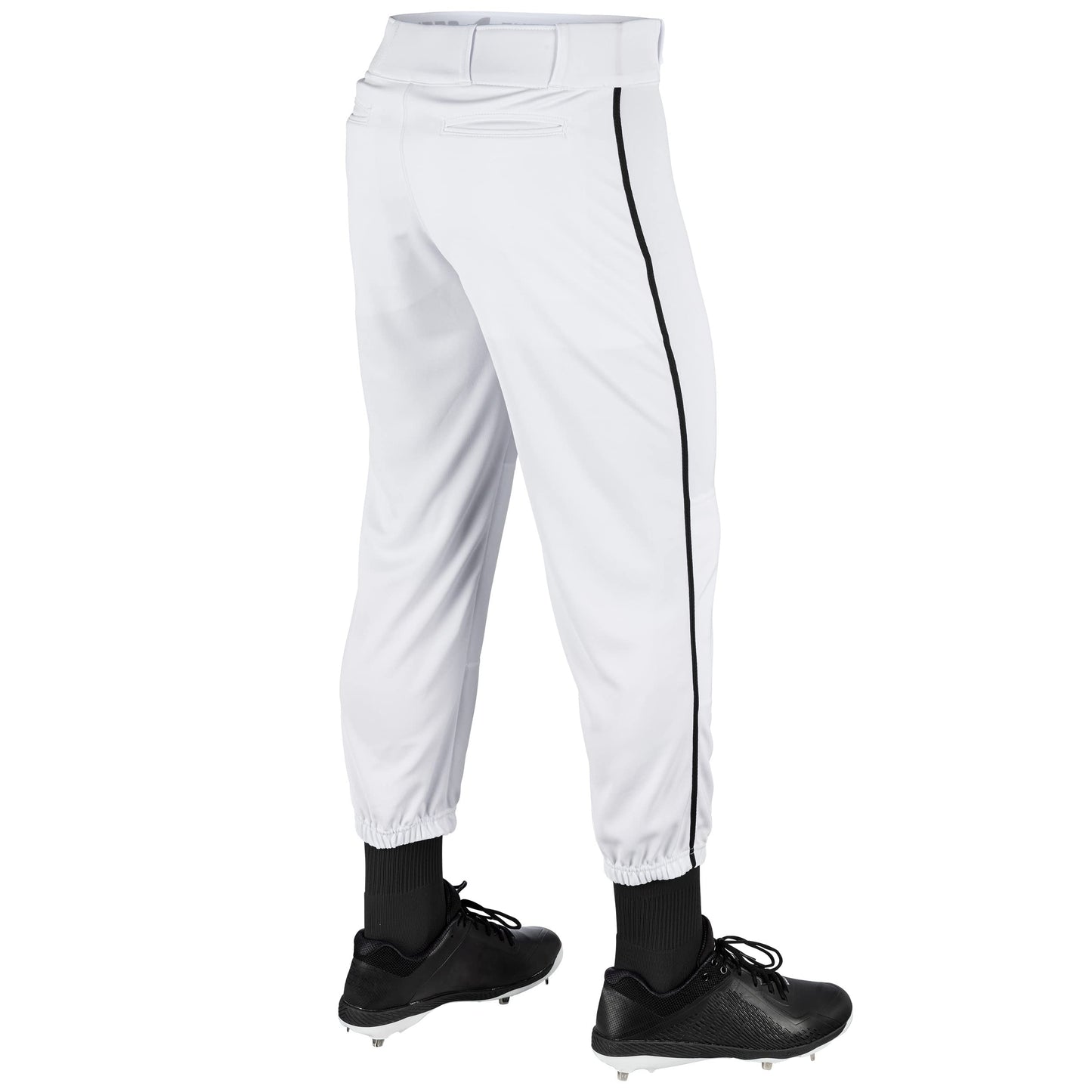 CHAMPRO Mens Triple Crown Classic Baseball Pant With Braid, White, Black, Small US