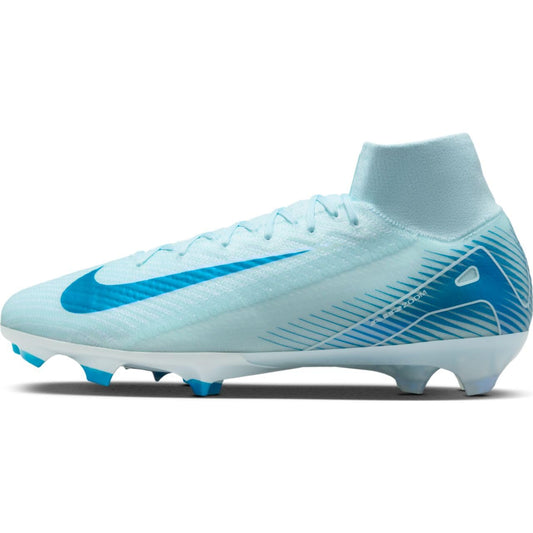 Nike Mercurial Superfly 10 Elite FG High-Top Soccer Cleats (FQ1454-400, Glacier Blue/Blue Orbit) Size 9.5