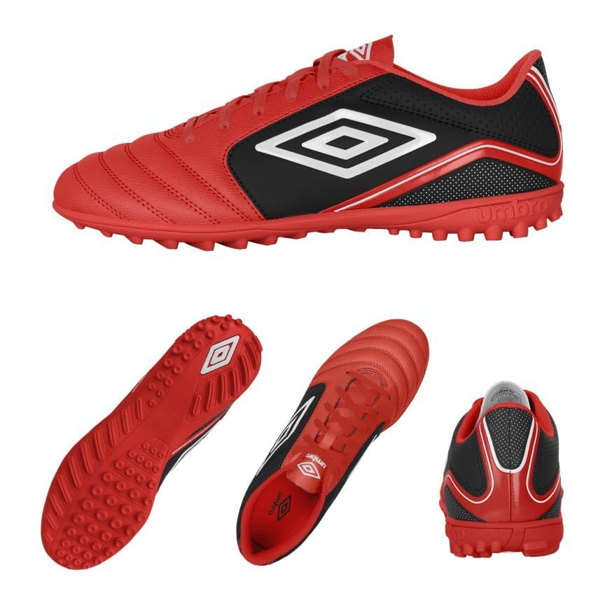 Umbro Men's Classico 12 TF Soccer Turf Shoe, Red/White/Black, 10.5
