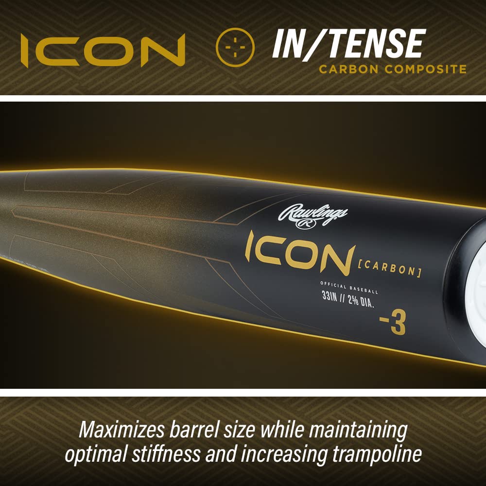 Rawlings | ICON Baseball Bat | BBBCOR | -3 | 33"