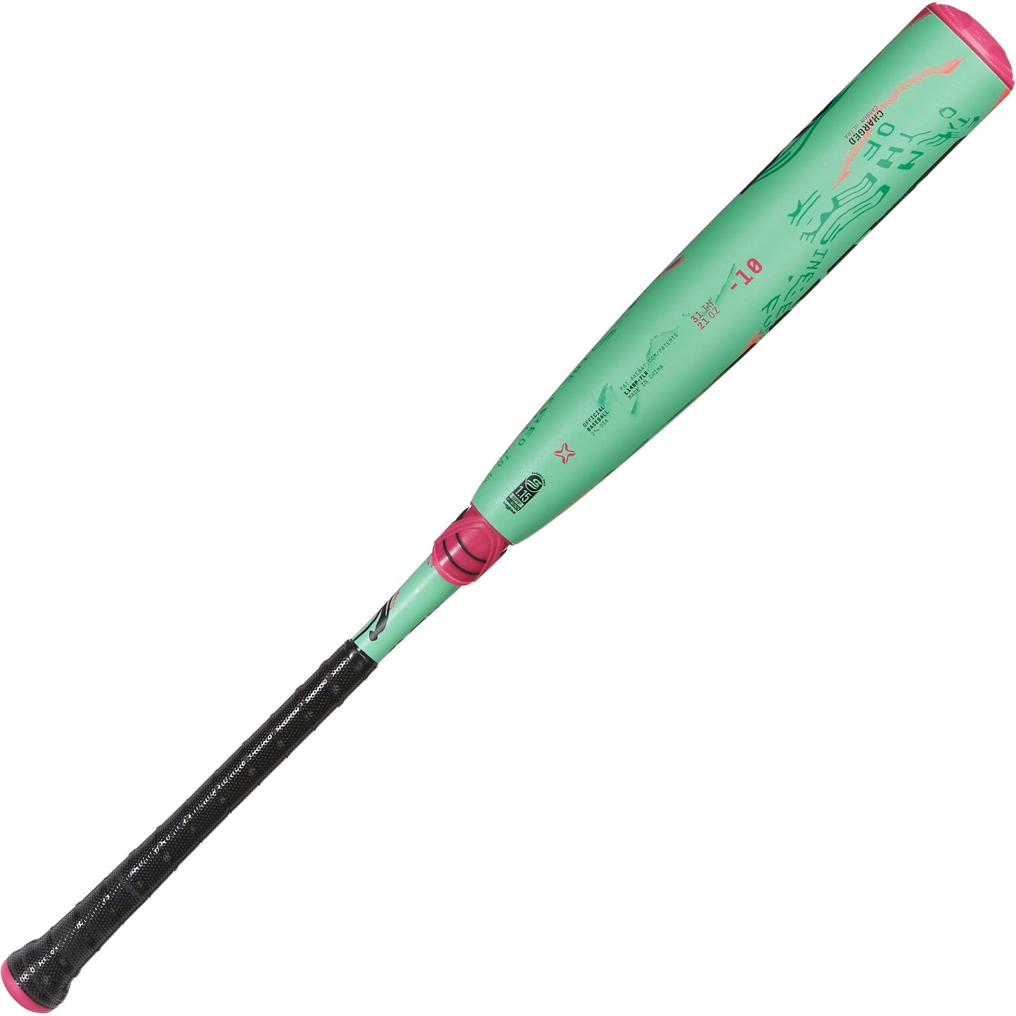 Axe | Warp | USSSA Youth Baseball Bat | Drop -10/-8/-5 | 3-Piece Composite | 2 3/4" Barrel | Green/Pink (Flared Handle, 29" (-10))