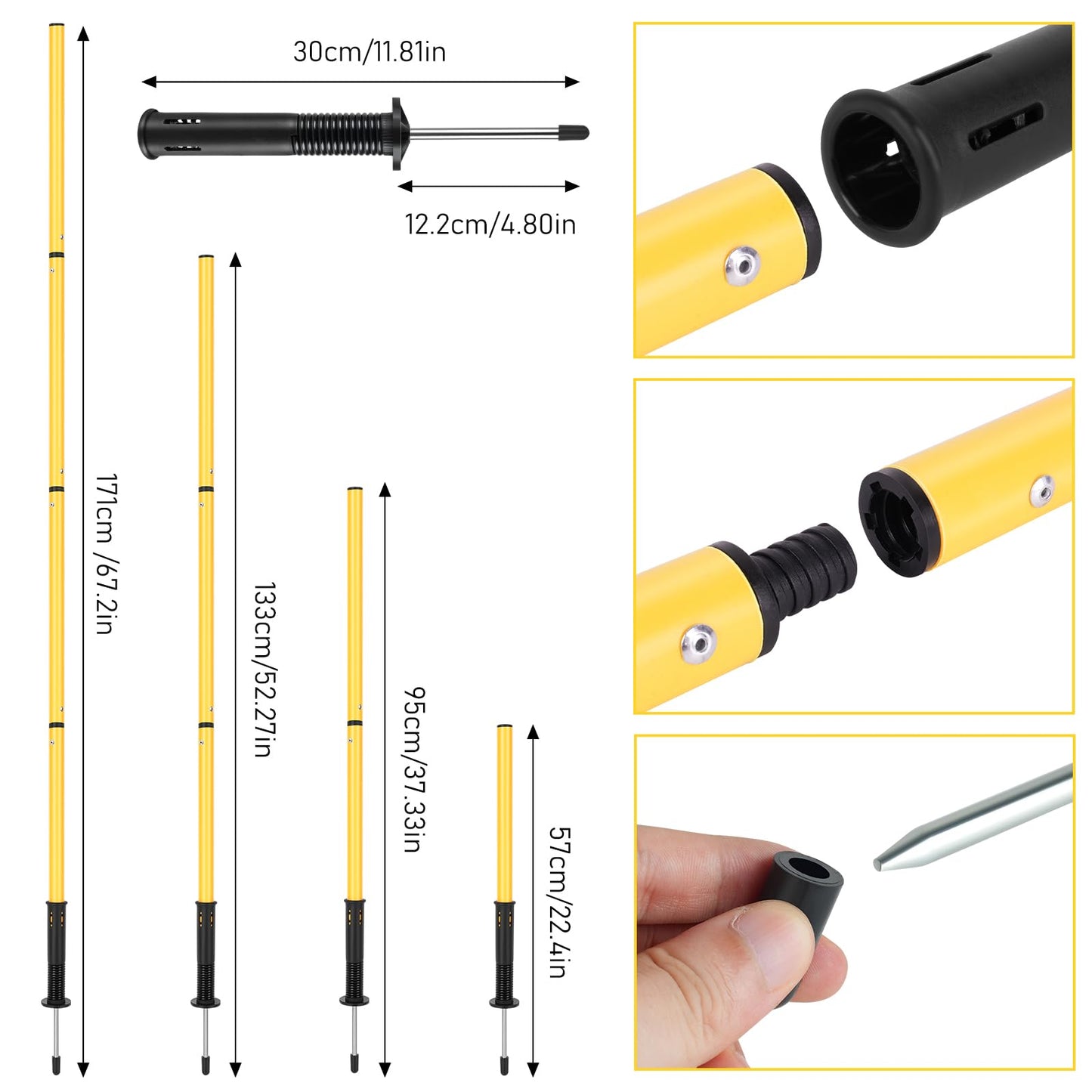 Soccer Agility Training Equipment: 6 Soccer Agility Poles, 20ft Agility Ladder, 10 Soccer Cones, 1 Jump Rope. Soccer Training Poles for Speed Training, Agility Training