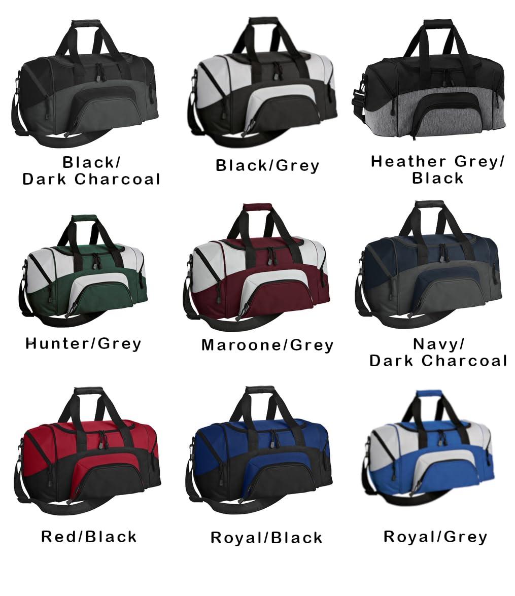 Personalized Duffel Bag, Men and Women, Custom Sport Bag with Monogrammed Name, Soccer, Basketball, Baseball, Football, Black/Grey