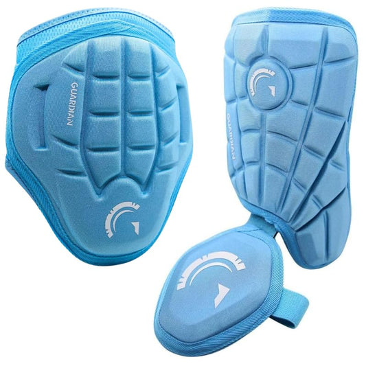 Guardian Youth Elbow Guard & Leg Guard - Baseball Protective Gear KIT - Right-Handed Hitters, Columbia Blue