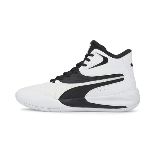 New Puma Men's Triple Mid Basketball Shoe Puma White/Puma Black 11