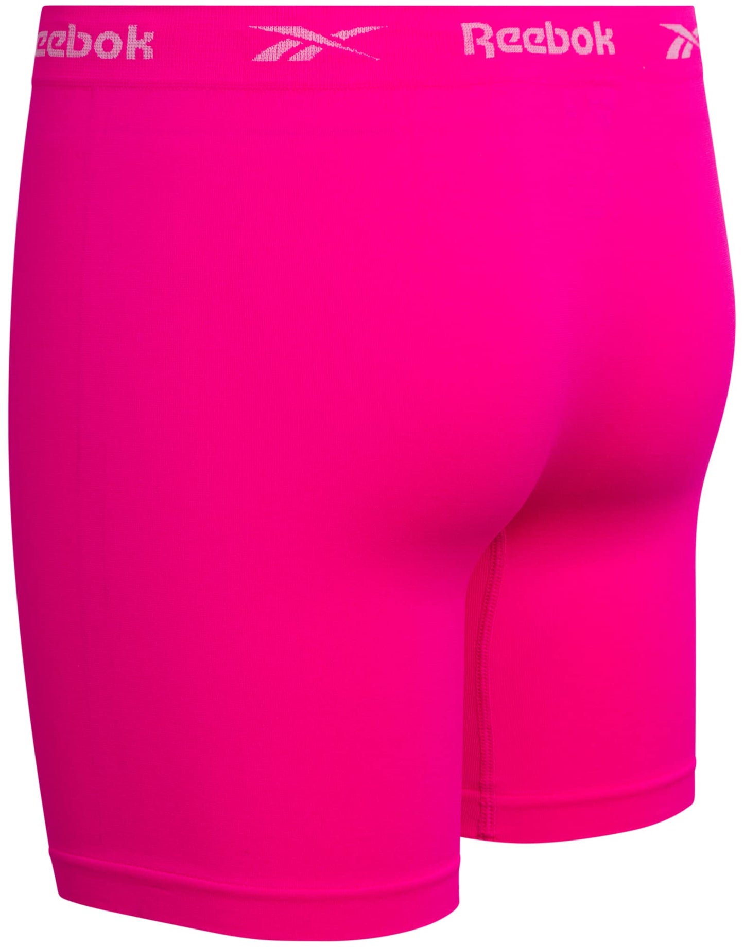 Reebok Girls' Boyshorts Underwear - 4 Pack Soft Seamless Long Leg Boy Shorts - Playground Shorts for Girls (6-16), Size 8-10, Black/Aqua/Hot Pink/Multi Stripes
