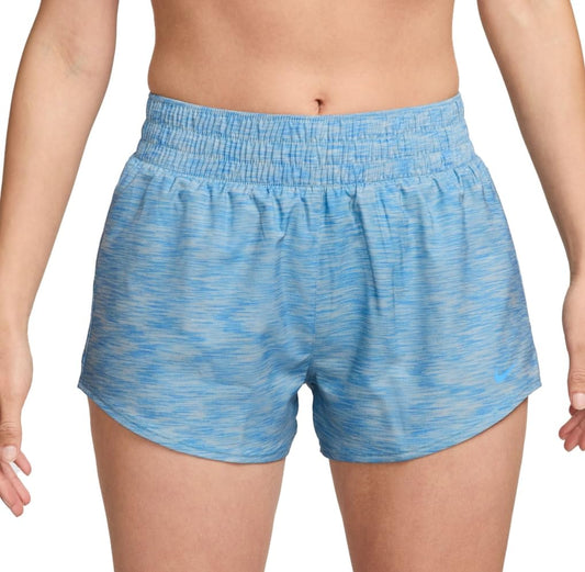 Nike Women's One Dri-FIT Mid-Rise 3" Brief-Lined Shorts, Denim Turquoise (US, Alpha, Small, Regular, Regular, Denim Turquoise)