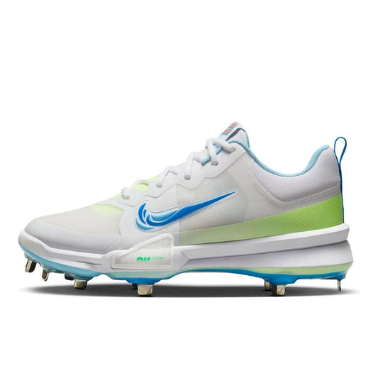 Nike Force Zoom Trout 9 Pro Low Metal Baseball Cleats, 7.5 (White/Barely Volt/Aquarius Blue/Photo Blue, US Footwear Size System, Adult, Men, Numeric, Medium, 7.5)