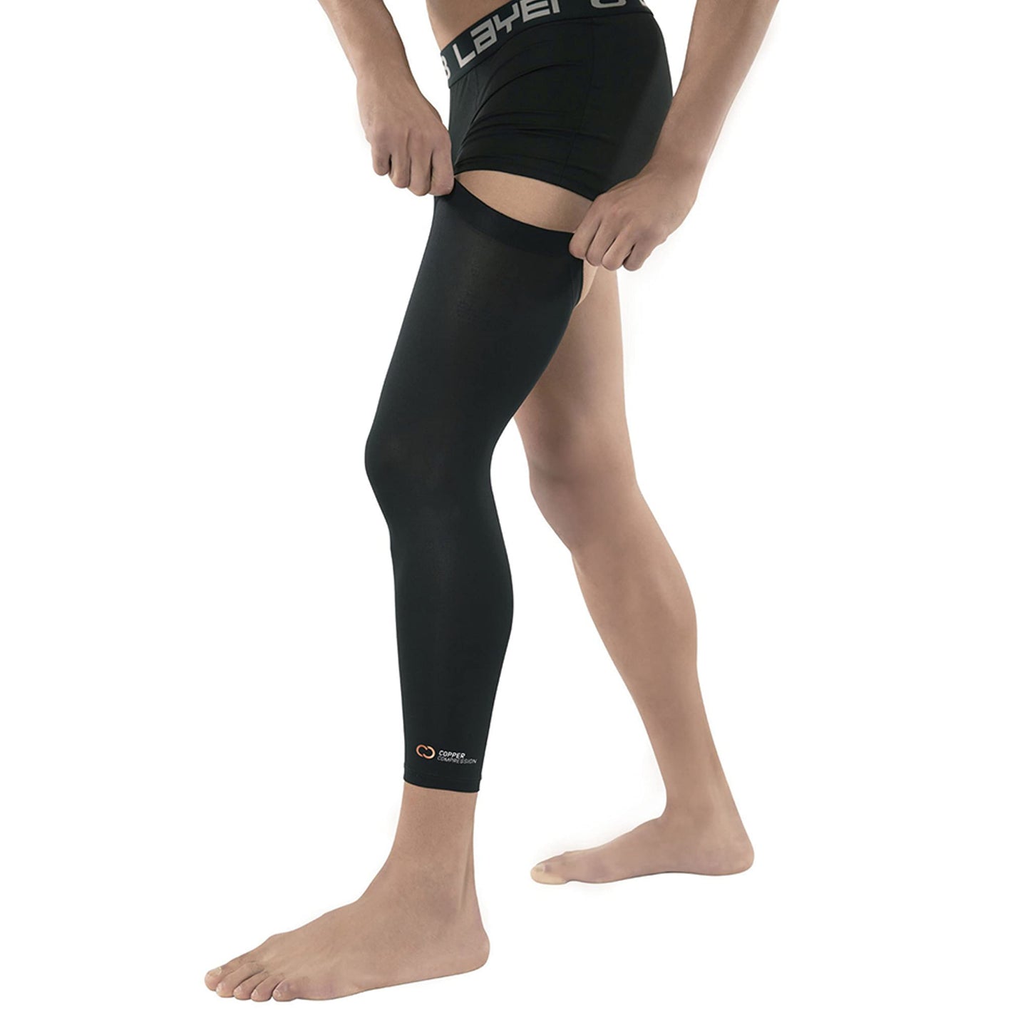 Copper Compression Leg Compression Sleeve - Copper Infused Knee Stabilizer Brace for Running, Meniscus Tear, ACL, MCL, Arthritis, Joint Pain Relief - Thigh & Calf Support for Men & Women