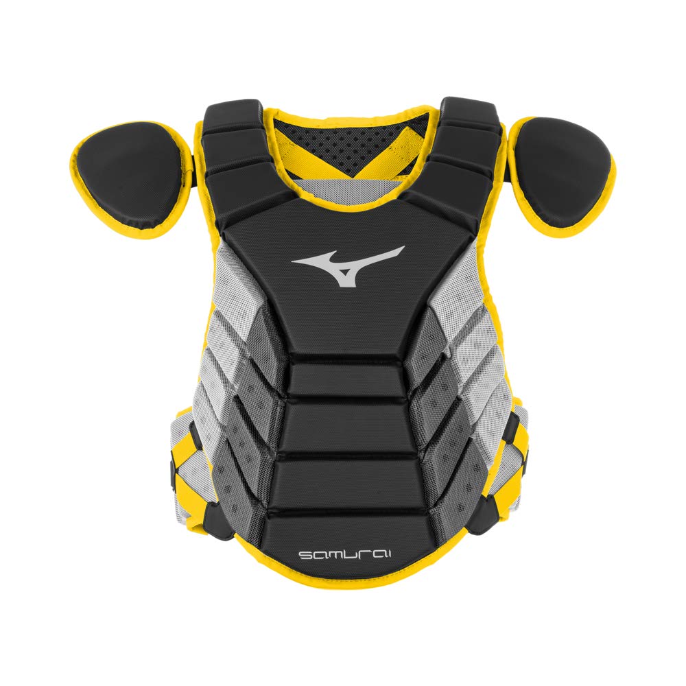 Mizuno Samurai Youth Baseball Boxed Catcher's Gear Set, Black-Yellow, 14" Youth Boys