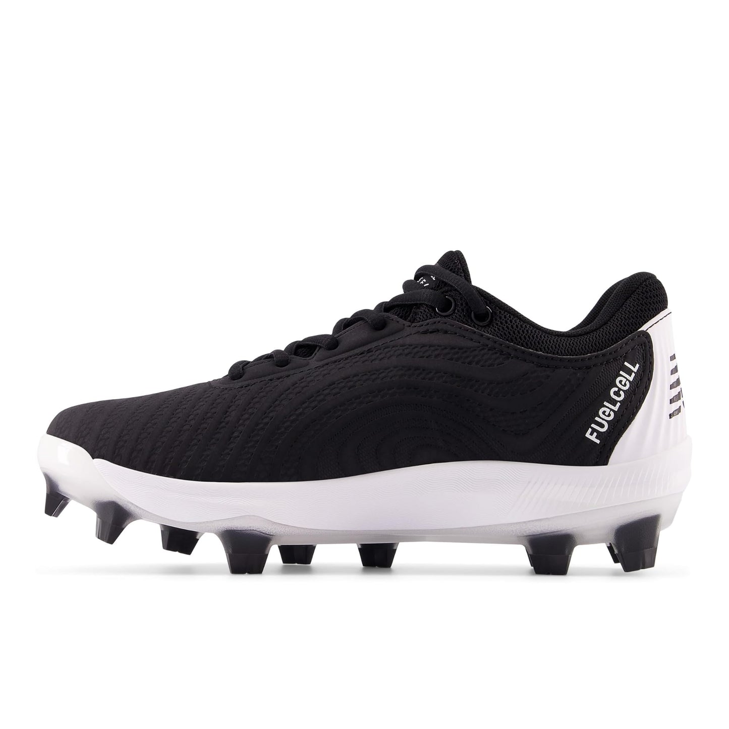 New Balance Women's FuelCell Fuse V4 Molded Softball Shoe, Black/Optic White, 7 Wide