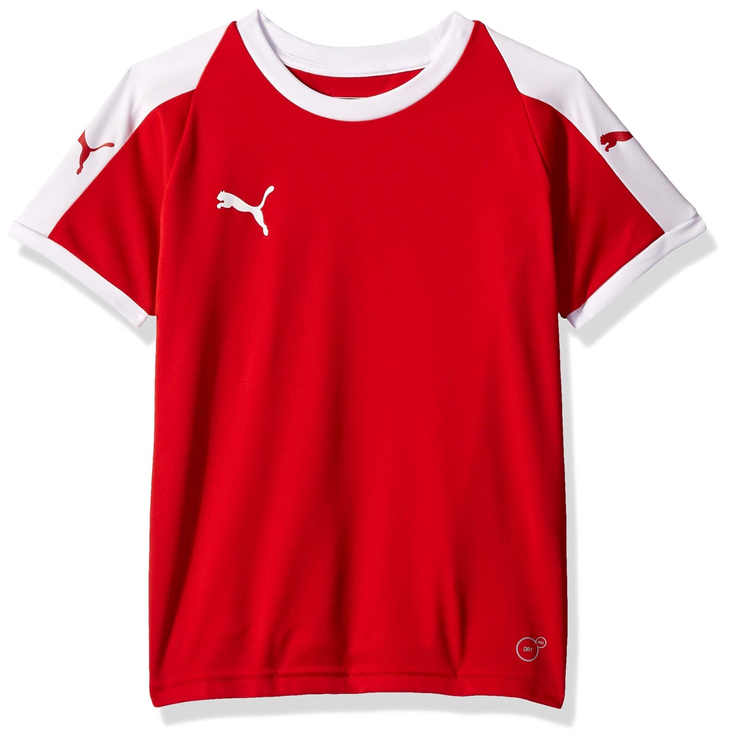 PUMA unisex child Youth Liga Jersey Shirt, Puma Red/Puma White, Medium US