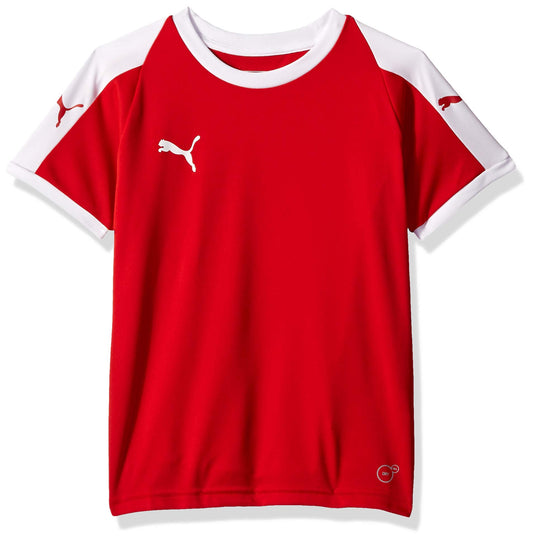 PUMA unisex child Youth Liga Jersey Shirt, Puma Red/Puma White, Medium US