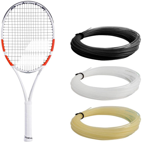 Babolat Pure Strike Team Tennis Racquet (4th Gen) - Strung with 16g White Syn Gut at Mid-Range Tension (4 1/4