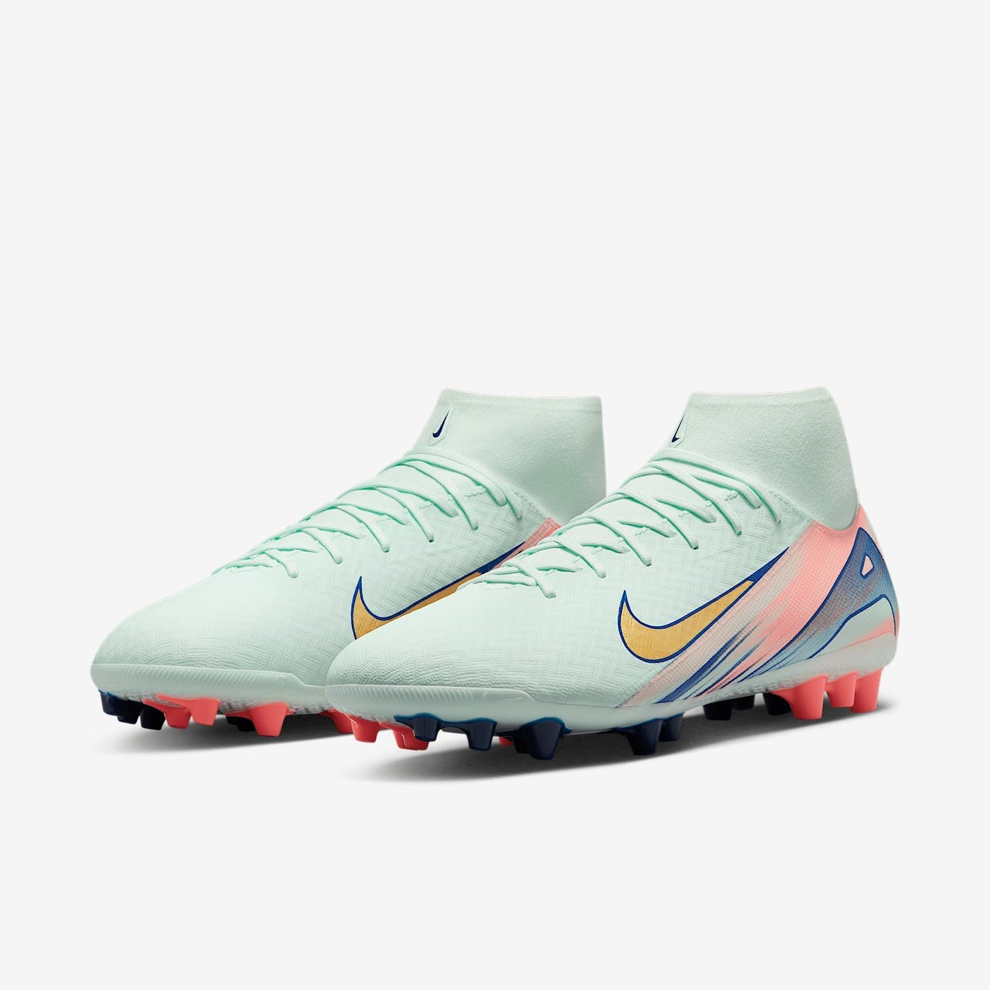 Nike Superfly 10 Academy Mercurial Dream Speed AG High-Top Soccer Cleats (FZ1191-300, Barely Green/Crimson Pulse/Metallic Gold Coin) Size 9