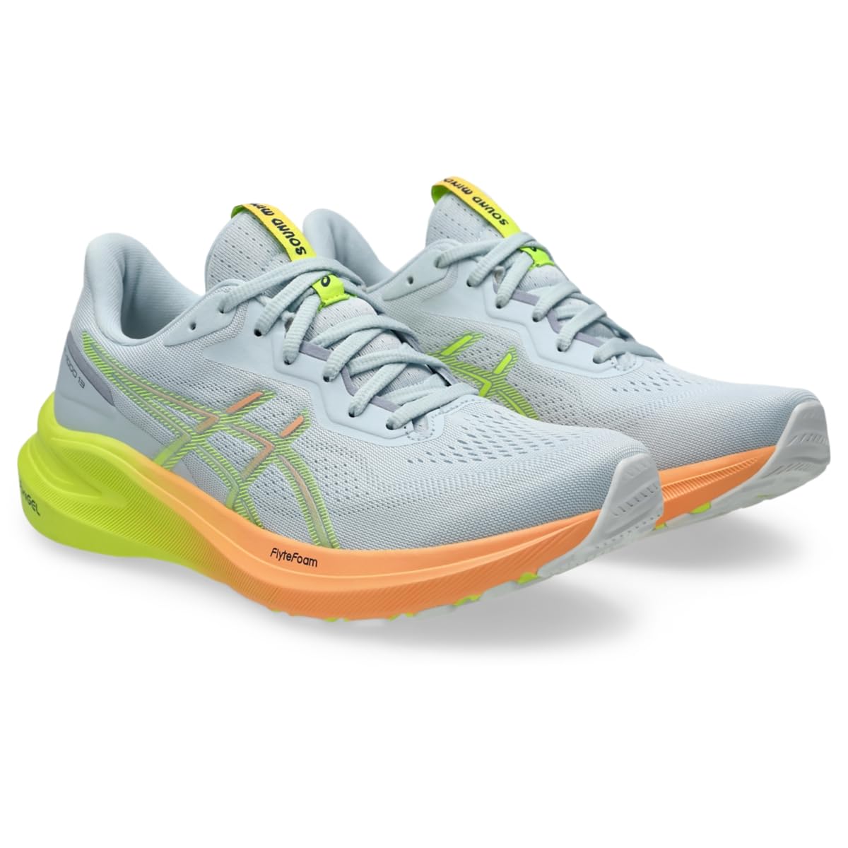 ASICS Women's GT-1000 13 Running Shoes, 9, Cool Grey/Safety Yellow