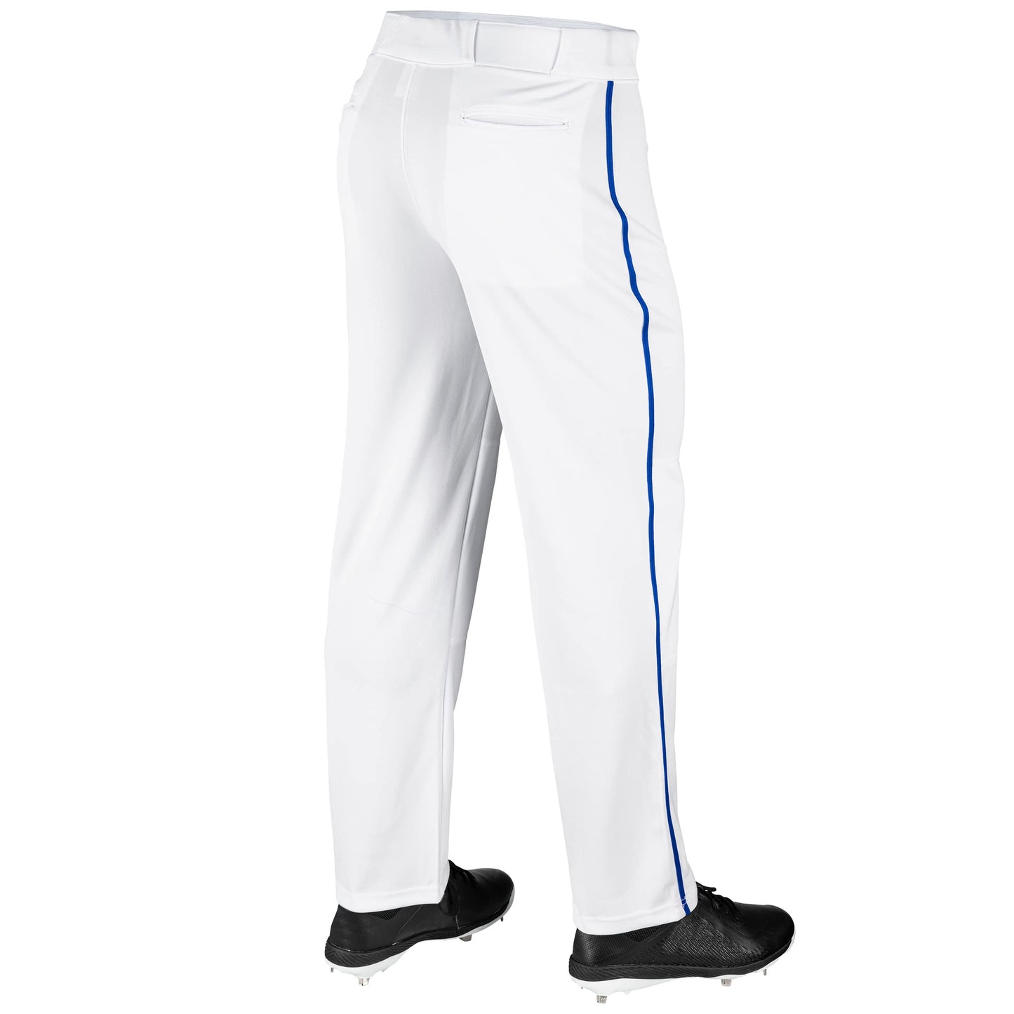 CHAMPRO mens Straight Open Bottom Baseball Pants, White, Royal, Large US