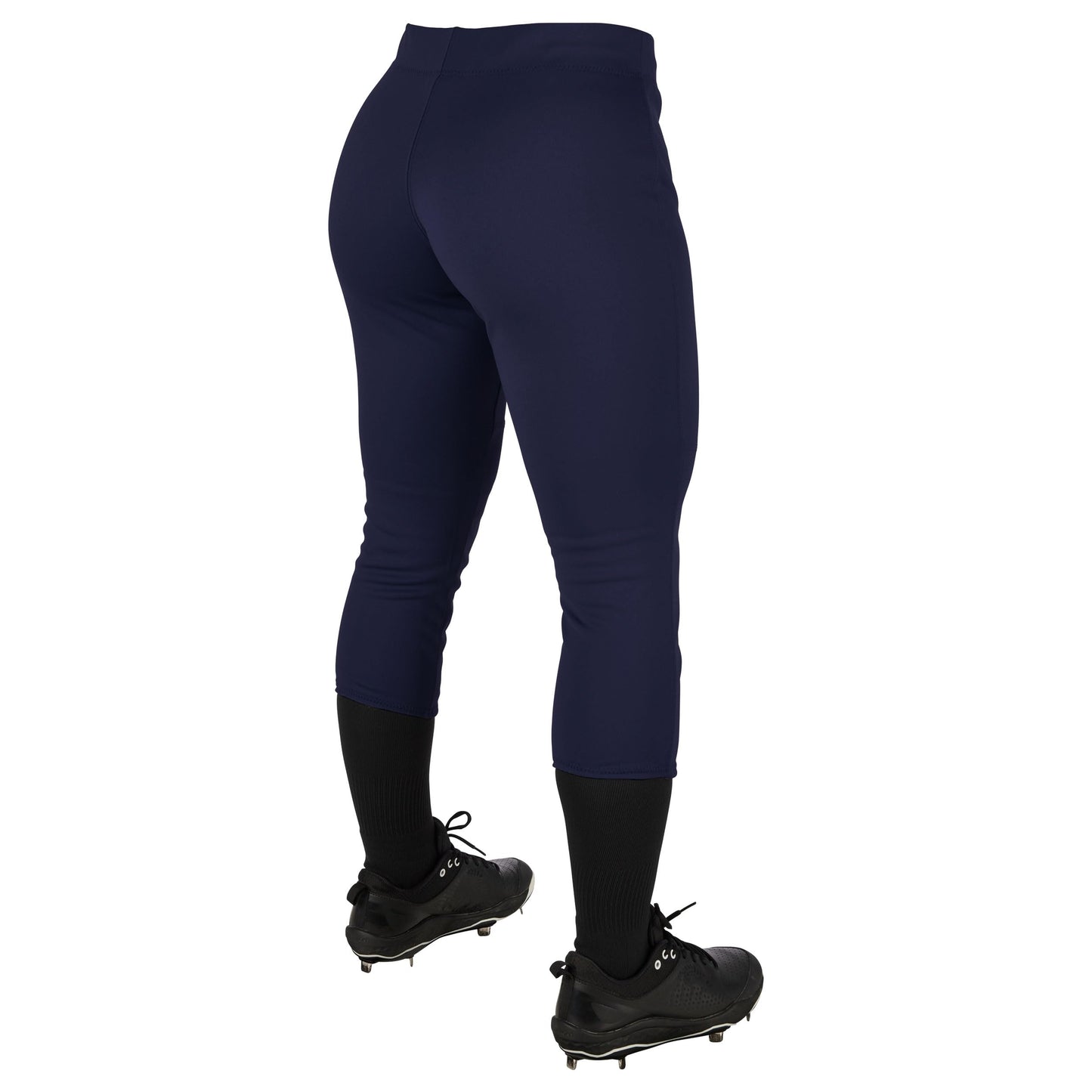 Champro Women's Standard Fireball Low-Rise Knicker-Style Fastpitch Softball Pants in Solid Color with Reinforced Knees, Navy, Small