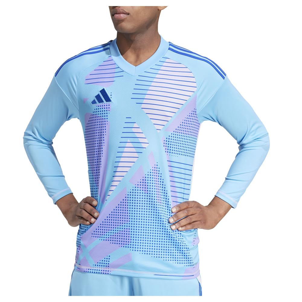 adidas Mens Tiro24 Competition Goal Keeper V Neck Short Sleeve Jersey Football Casual - Blue - Size M