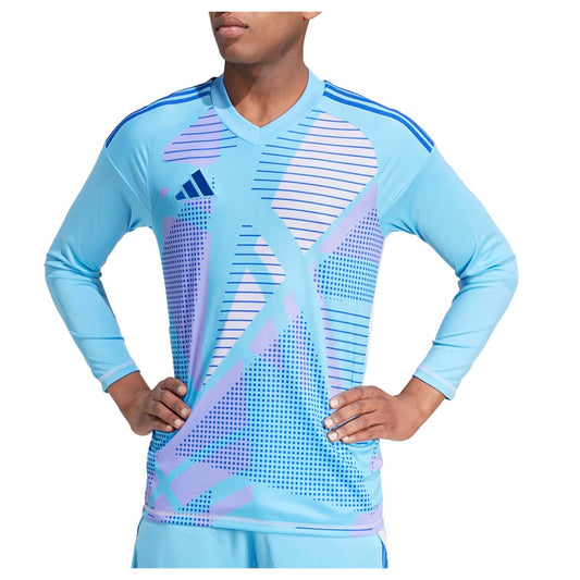 adidas Mens Tiro24 Competition Goal Keeper V Neck Short Sleeve Jersey Football Casual - Blue - Size M