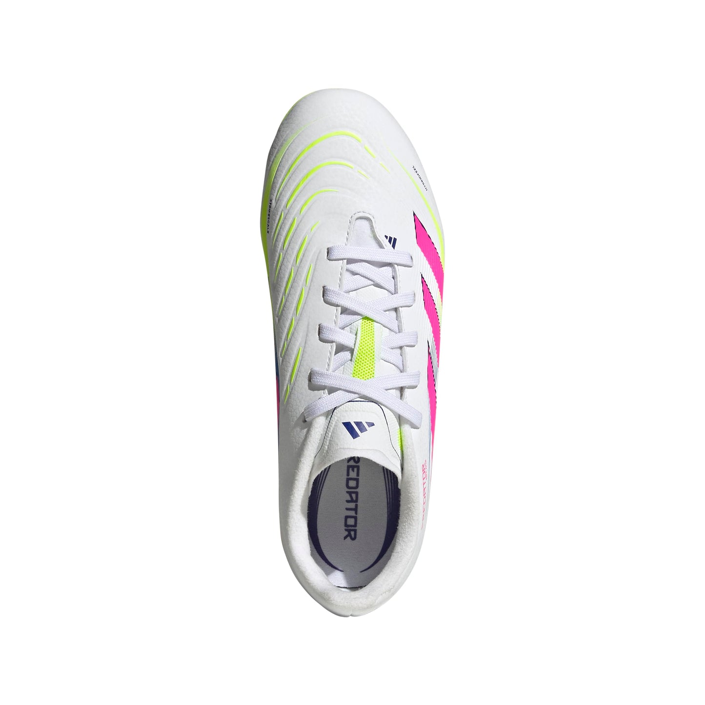 adidas League Predator Firm Multi Ground Soccer Cleats (Little Big Kid) Sneaker, White/Lucid Pink/Lucid Lemon, 13 US Unisex