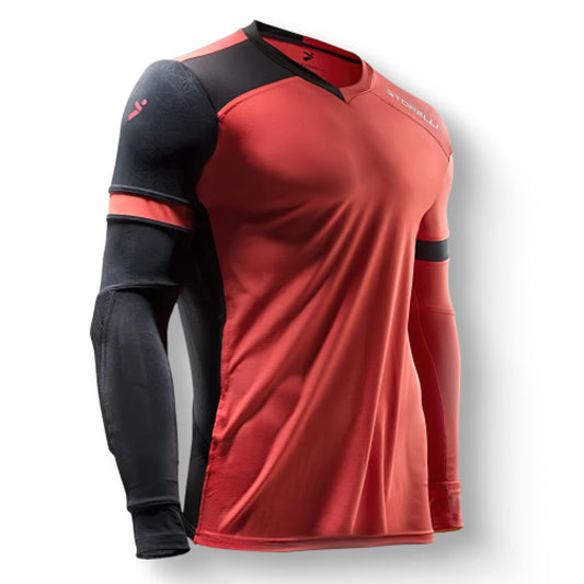 Storelli ExoShield Gladiator Goalkeeper Jersey, High-Impact Protection, Sweat-Wicking, Breathable Athletic Shirt for Soccer & Heavy-Duty Sports, Coral, Large