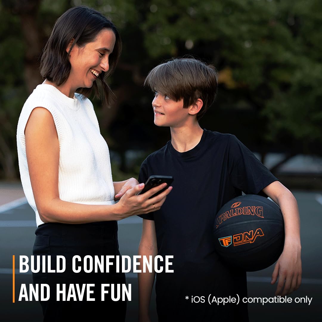 Spalding TF DNA Smart Basketball + 1 Yr App Subscription Bundle I iOS Compatible Only I All Surface Material