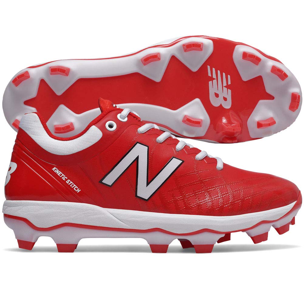 New Balance Men's 4040 V5 TPU Molded Baseball Shoe, Red/White, 15 M US
