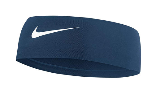 Nike Dry Wide Headband with Dri-Fit Technology (One Size, Valerian Blue/White)