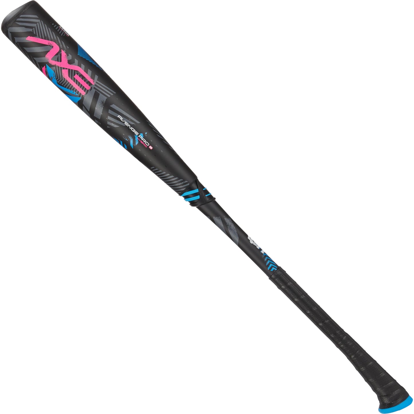 Axe | Avenge Pro 3 Hybrid | USA Baseball Bat | Drop -10/-8 | 3-Piece Hybrid | 2 5/8" Barrel | Black/Blue/Pink (Pro Standard Handle, -10, Carbon Fiber, 1, 27", Avenge Pro 3 Hybrid USA)