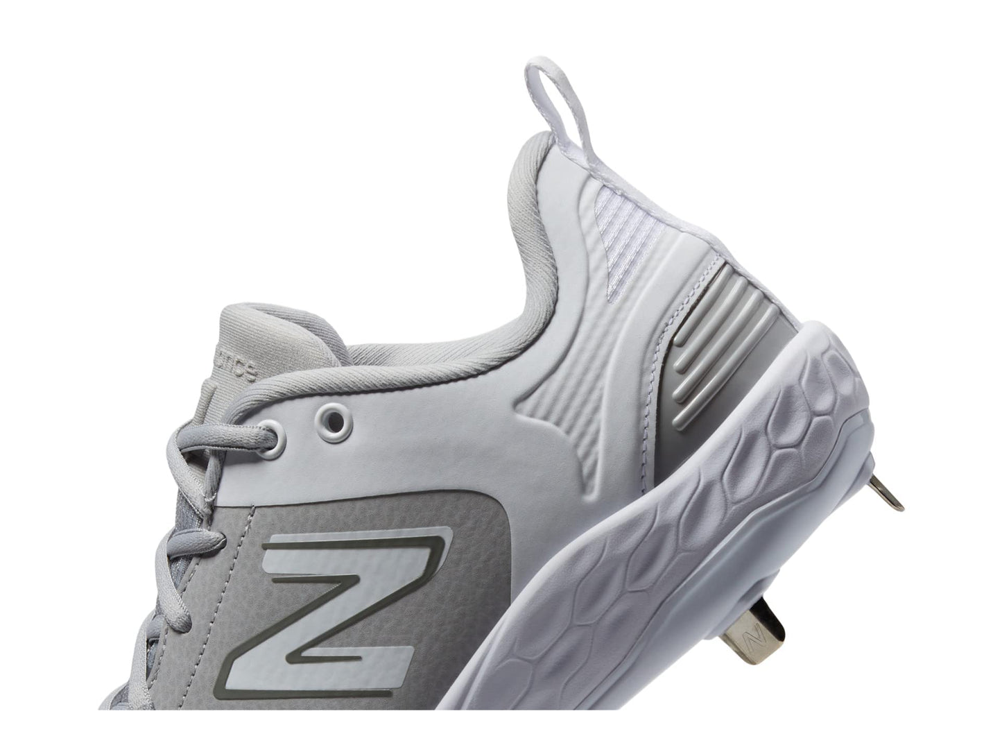 New Balance Women's Fresh Foam Velo V3 Softball Shoe, Grey/White, 8