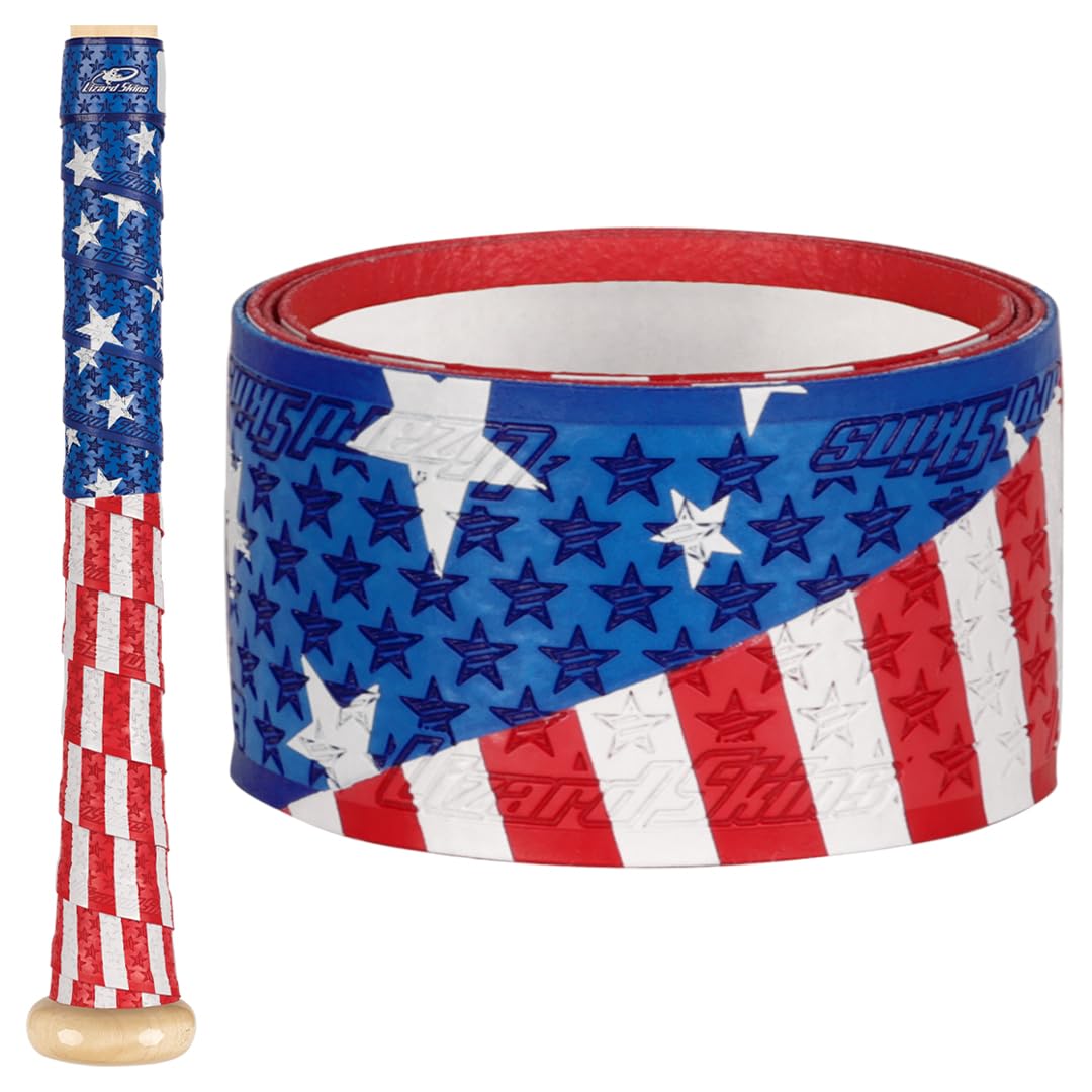 Lizard Skins DSP Ultra Specialty USA Bat Grip - 0.5mm 1.1mm 1.8mm – Next-Gen Durasoft Polymer Baseball Bat Tape (Independence, 1.8mm)