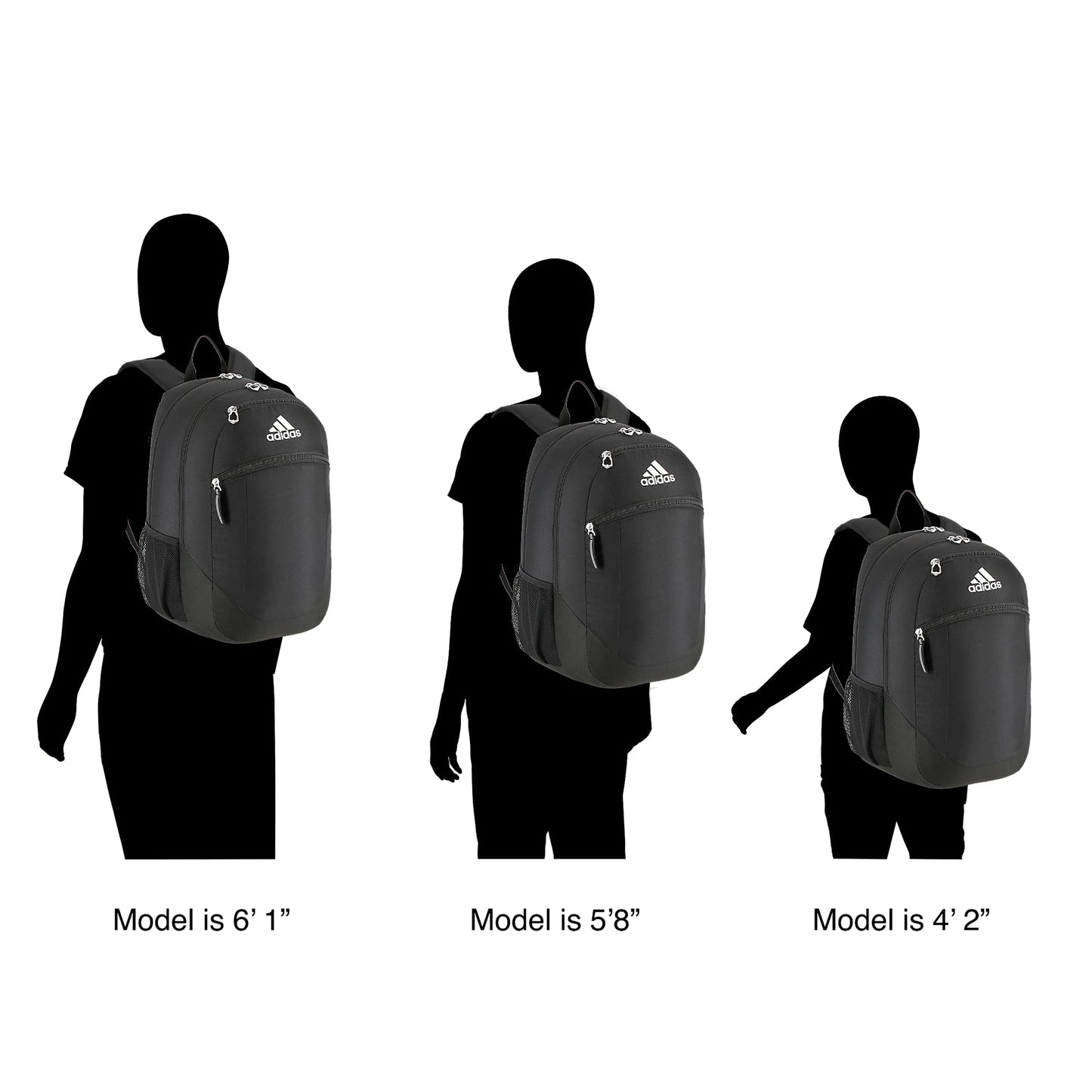 adidas Striker Team Sports Backpack for Soccer and More, Workout Bag for Men and Women, Black/White, One Size