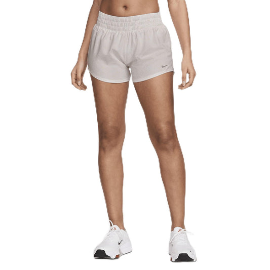 Nike One Women's Dri-FIT Mid-Rise 3" Brief-Lined Shorts (White/Phantom, HF4500-100) Size Small