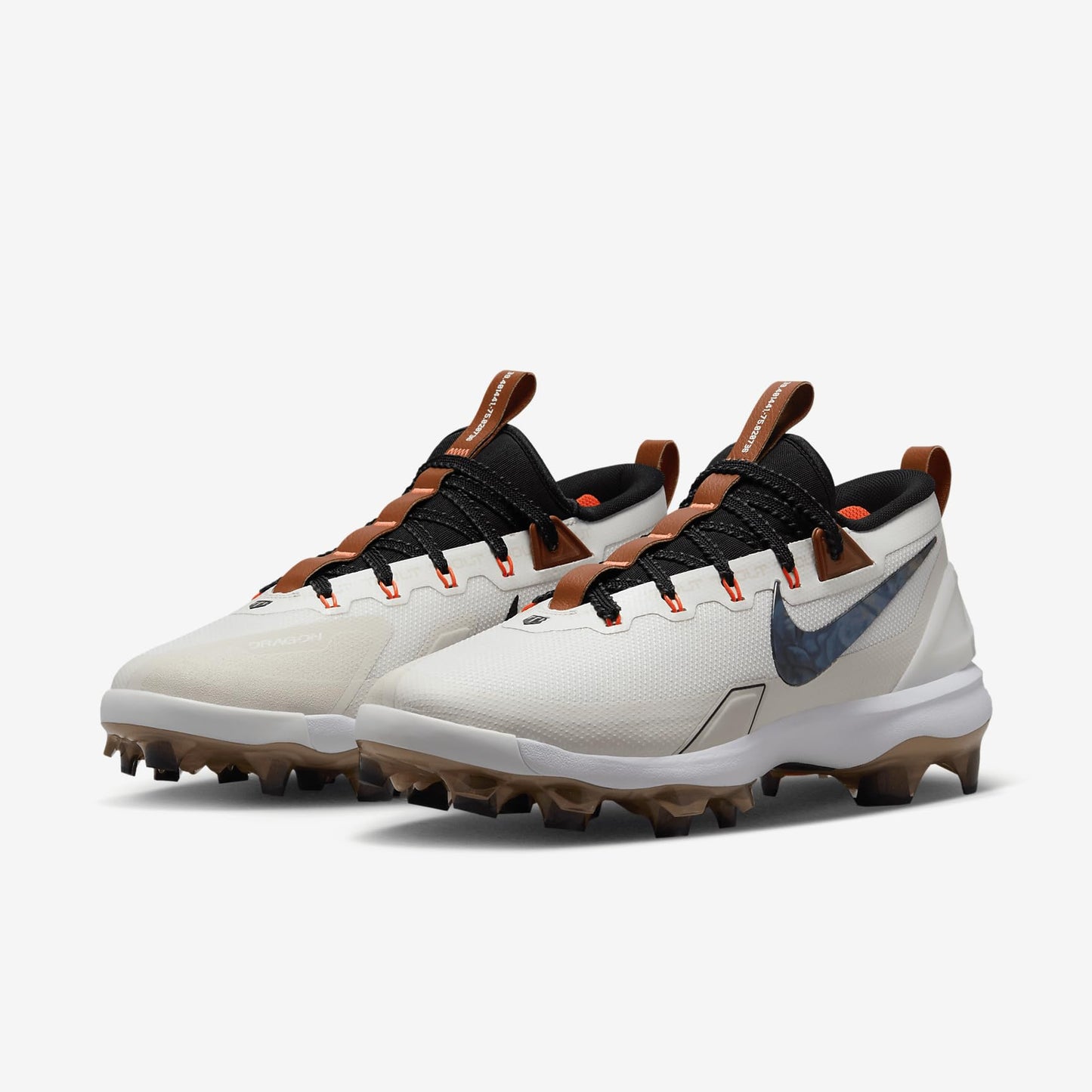 Nike Force Trout 9 Elite MCS Baseball Cleats (FZ8643-100, Summit White/Hemp/Black/Royal Pulse) Size 8